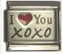 Red heart laser - I love you xoxo - 9mm Italian charm